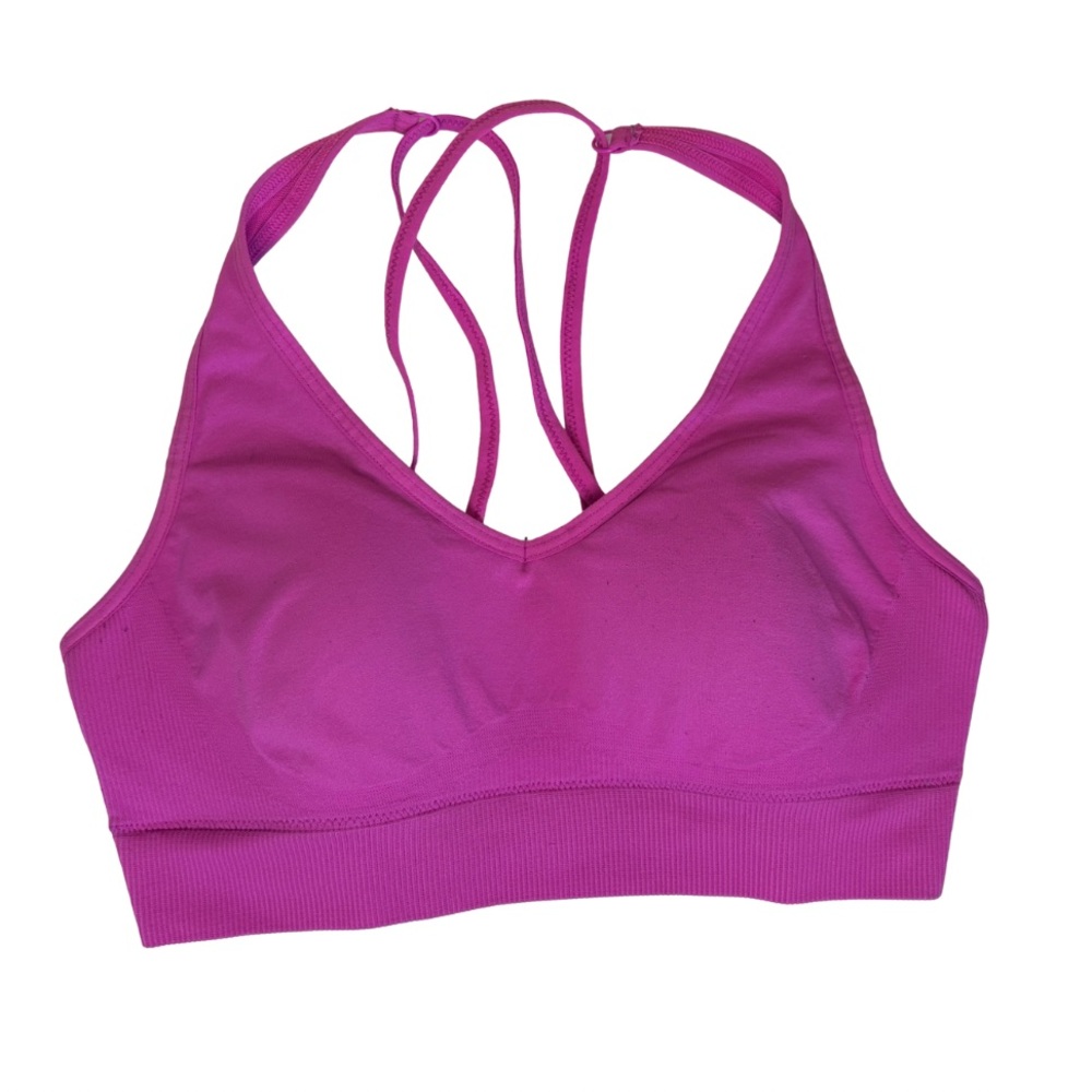 PINK Victorias Secret Hot Pink Strappy Sports Bra